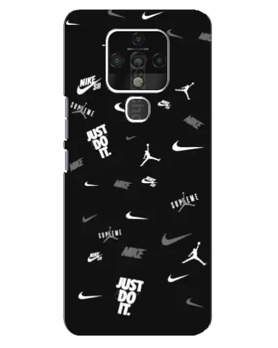 Чохол для TECNO Camon 16 Pro з картинкою «Nike Black Pattern»