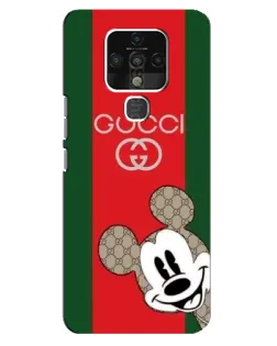 Чехол для TECNO Camon 16 Pro с картинкой «Gucci — полосы и Микки»