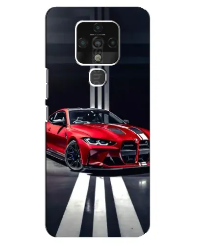 Чохол для TECNO Camon 16 Pro з картинкою «Червона BMW на дорозі»