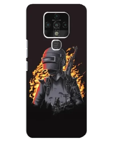 Чехол для TECNO Camon 16 Pro с картинкой «PUBG — огненный силуэт»