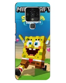 Чохол для TECNO Camon 16 Pro з картинкою «Губка Боб Minecraft»