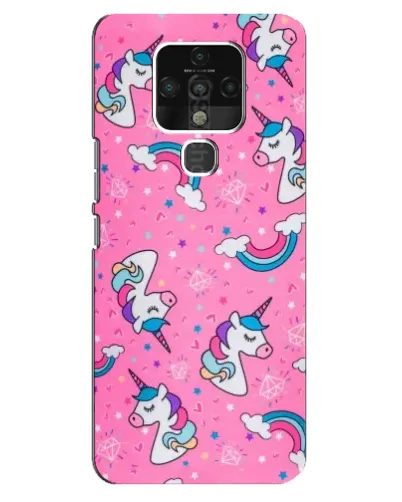 Чехол для TECNO Camon 16 Pro с картинкой «Unicorn паттерн розовый»