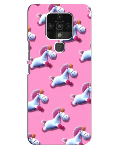 Чехол для TECNO Camon 16 Pro с картинкой «Единороги на розовом»