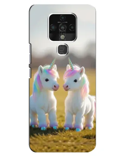 Чехол для TECNO Camon 16 Pro с картинкой «Пара единорогов»