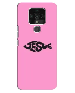 Чехол для TECNO Camon 16 Pro с картинкой «Розовый символ  Jesus»