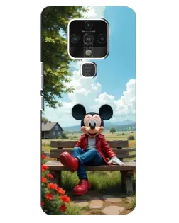 Чехол для TECNO Camon 16 Pro с картинкой «Микки на скамейке»