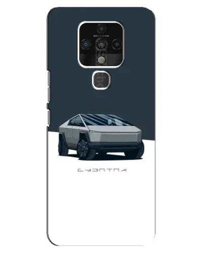 Чохол для TECNO Camon 16 Pro з картинкою «Сріблястий Cybertruck Tesla»