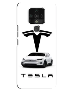 Чохол для TECNO Camon 16 Pro з картинкою «Tesla White Style»