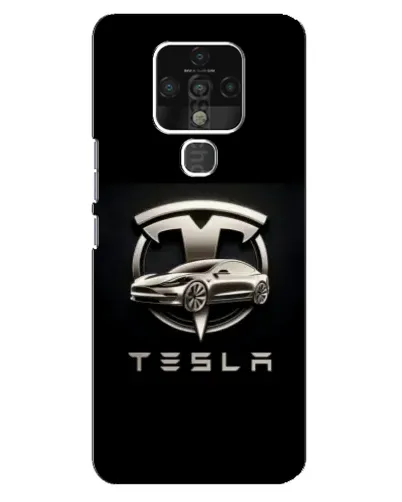 Чохол для TECNO Camon 16 Pro з картинкою «Tesla — срібне авто»