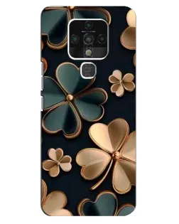 Чехол для TECNO Camon 16 Pro с картинкой «Клевер в золоте»