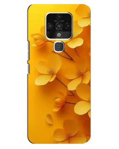 Чехол для TECNO Camon 16 Pro с картинкой «Золотые лепестки»