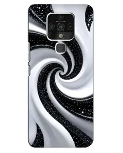 Чохол для TECNO Camon 16 Pro з картинкою «Чорно-біла спіраль»