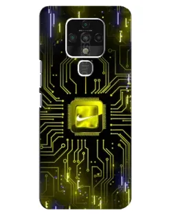 Чехол для TECNO Camon 16 SE с картинкой «Nike — золотая искра»