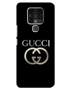 Чохол для TECNO Camon 16 SE з картинкою «Gucci — золото на чорному»