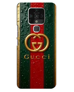 Чохол для TECNO Camon 16 SE з картинкою «Gucci — фірмова смуга та золото»