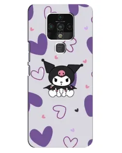 Чехол для TECNO Camon 16 SE с картинкой «Kuromi и лавандовые сердца»