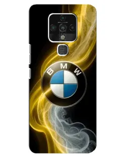Чехол для TECNO Camon 16 SE с картинкой «Золотистый дым BMW»