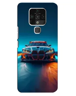 Чохол для TECNO Camon 16 SE з картинкою «BMW — вогні неону»