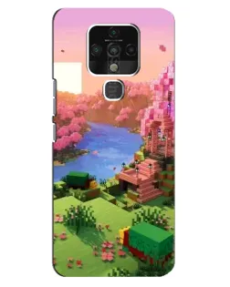 Чехол для TECNO Camon 16 SE с картинкой «Розовое дерево Minecraft»