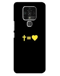 Чехол для TECNO Camon 16 SE с картинкой «Сердце и Крест»