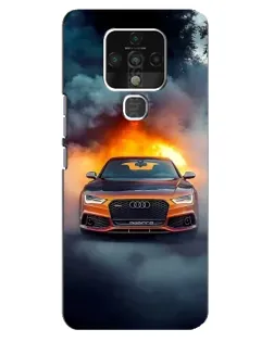 Чехол для TECNO Camon 16 SE с картинкой «Audi в огненном дыму»