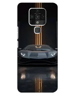 Чехол для TECNO Camon 16 SE с картинкой «Lamborghini золотые линии»
