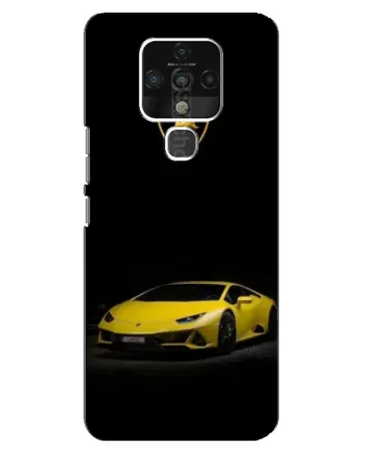 Чехол для TECNO Camon 16 SE с картинкой «Lamborghini желтый акцент»