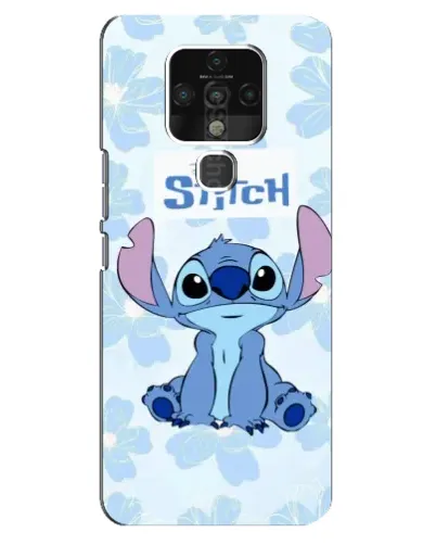 Чехол для TECNO Camon 16 SE с картинкой «Stitch среди цветов»