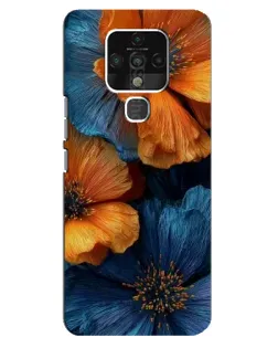 Чохол для TECNO Camon 16 SE з картинкою «Яскрава синьо-помаранчева флора»