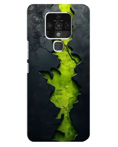 Чехол для TECNO Camon 16 SE с картинкой «Салатовый разлом скалы»