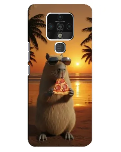 Чехол для TECNO Camon 16 SE с картинкой «Капибара с пиццей»