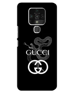Чохол для TECNO Camon 16 з картинкою «Gucci — срібна змія»