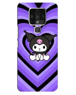 Чехол для TECNO Camon 16 с картинкой «Kuromi и фиолетовые сердца»