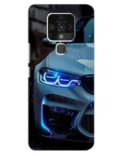 Чехол для TECNO Camon 16 с картинкой «Взгляд BMW с синими фарами»