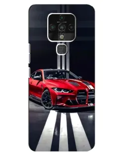Чехол для TECNO Camon 16 с картинкой «Красная BMW на дороге»