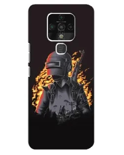 Чехол для TECNO Camon 16 с картинкой «PUBG — огненный силуэт»