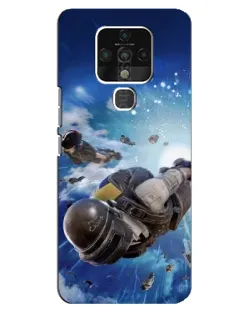 Чехол для TECNO Camon 16 с картинкой «Десант PUBG — прыжок»