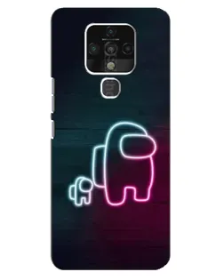 Чехол для TECNO Camon 16 с картинкой «Among Us неон-арт»