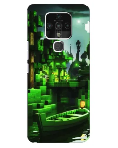 Чехол для TECNO Camon 16 с картинкой «Minecraft лесной пейзаж»