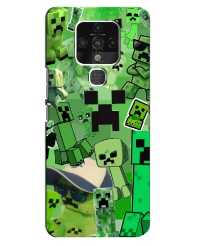 Чехол для TECNO Camon 16 с картинкой «Криперы Minecraft»