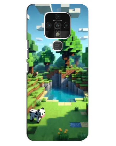 Чехол для TECNO Camon 16 с картинкой «Minecraft летний день»