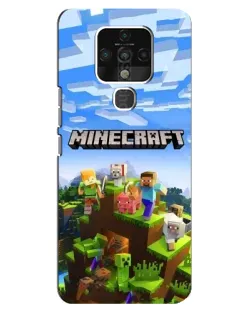 Чехол для TECNO Camon 16 с картинкой «Minecraft классический мир»