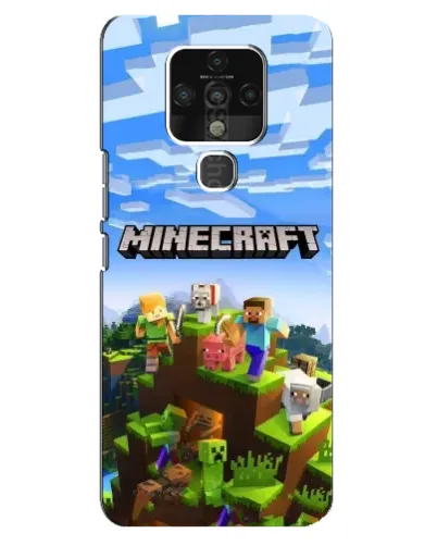 Чехол для TECNO Camon 16 с картинкой «Minecraft классический мир»