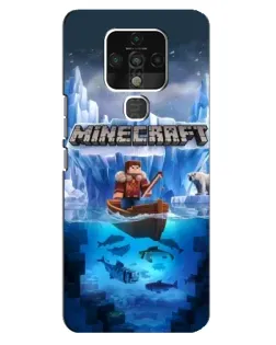 Чехол для TECNO Camon 16 с картинкой «Minecraft ледяной мир»