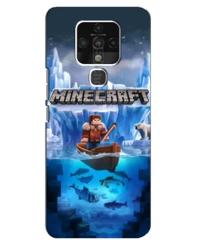 Чехол для TECNO Camon 16 с картинкой «Minecraft ледяной мир»
