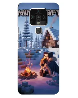 Чехол для TECNO Camon 16 с картинкой «Зимний Minecraft»