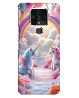 Чохол для TECNO Camon 16 з картинкою «Веселка і єдинороги»