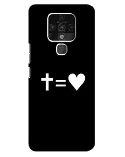 Чехол для TECNO Camon 16 с картинкой «Крест и Сердце»