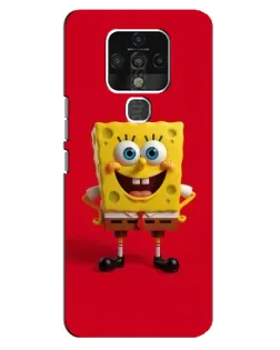 Чохол для TECNO Camon 16 з картинкою «Спанч Боб на червоному»