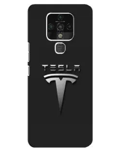 Чехол для TECNO Camon 16 с картинкой «Стальной логотип Tesla»